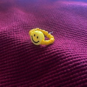 Yellow Bead Smiley Face Ring